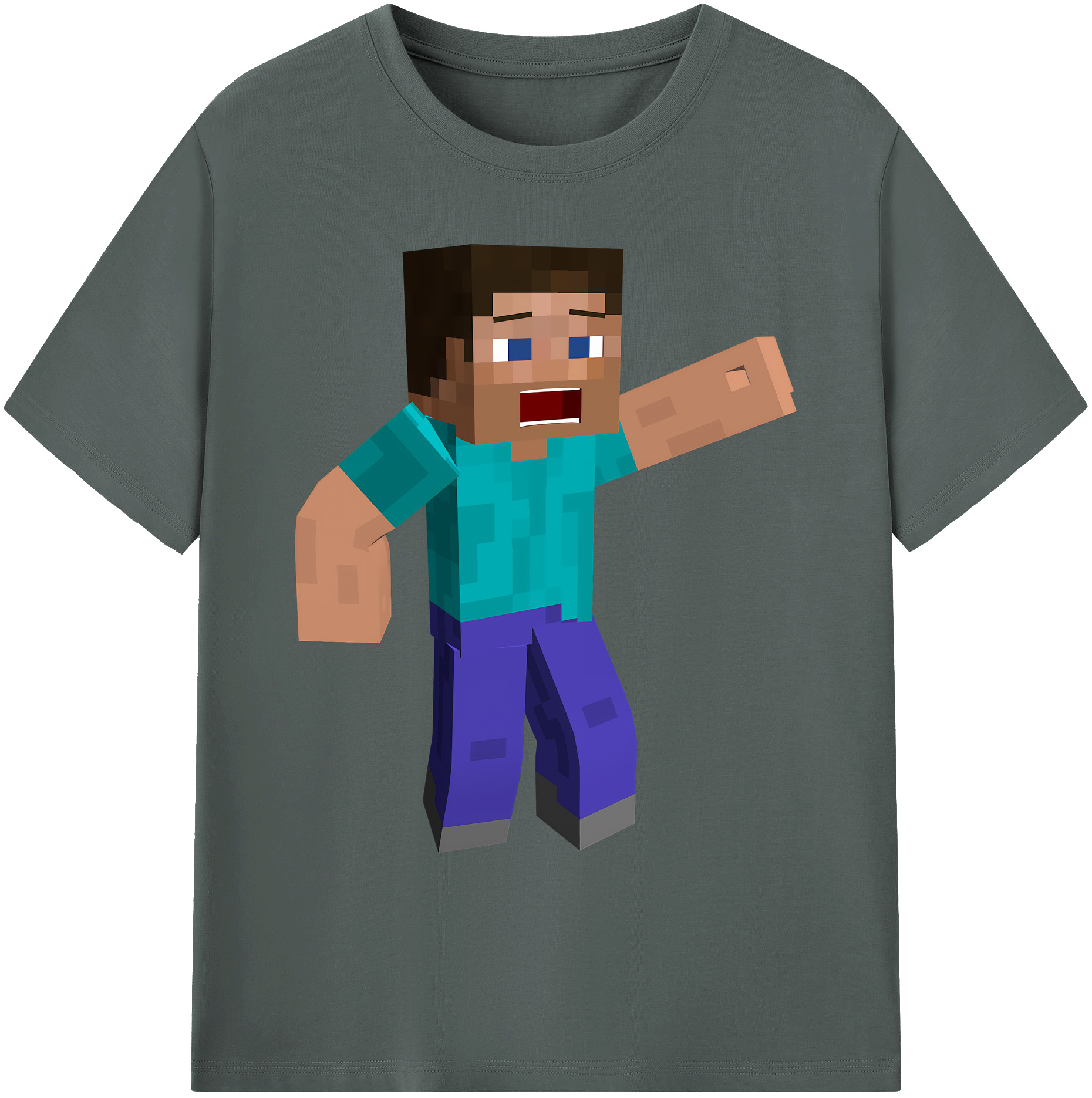 （画像用） マインクラフト ブロックの世界 Minecraft MC Block world 綿100％ メンズ半袖Tシャツ｜肌触りやわらか＆通気性